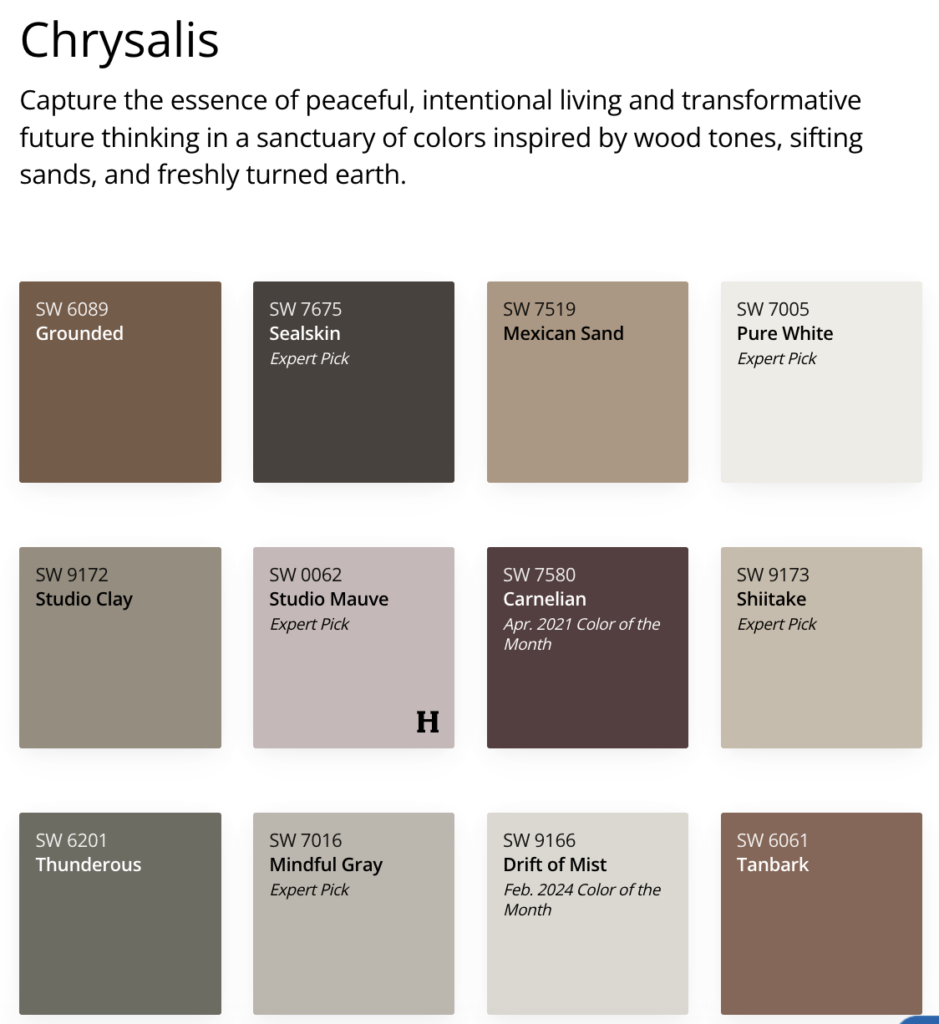 2025 color trends - sherwin williams chrysalis collection