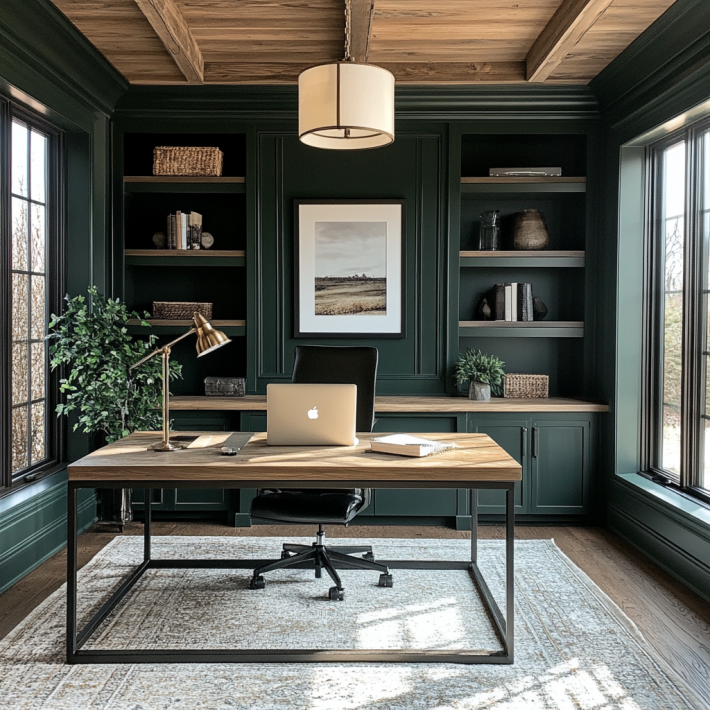 dark green office