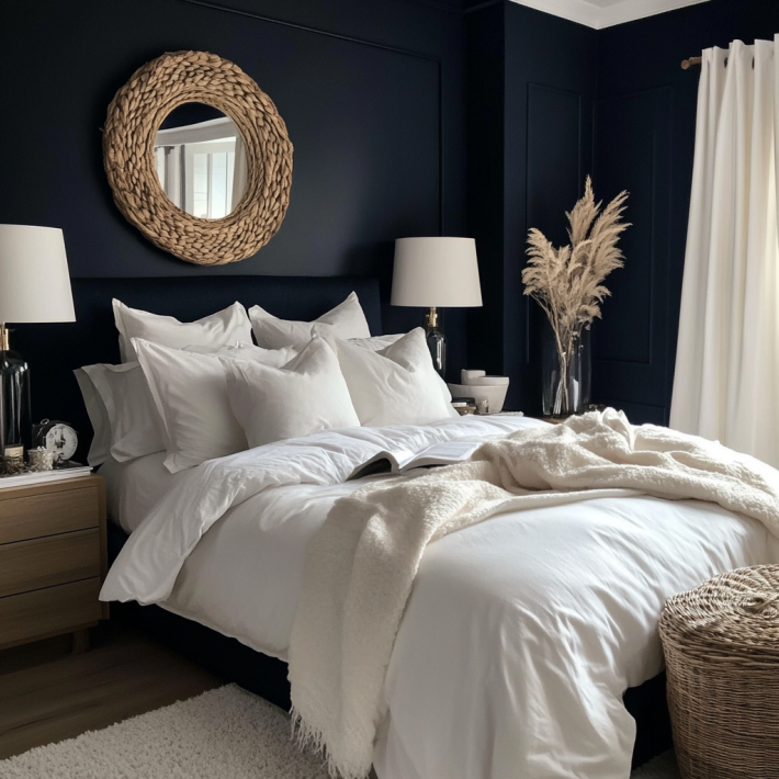 navy bedroom