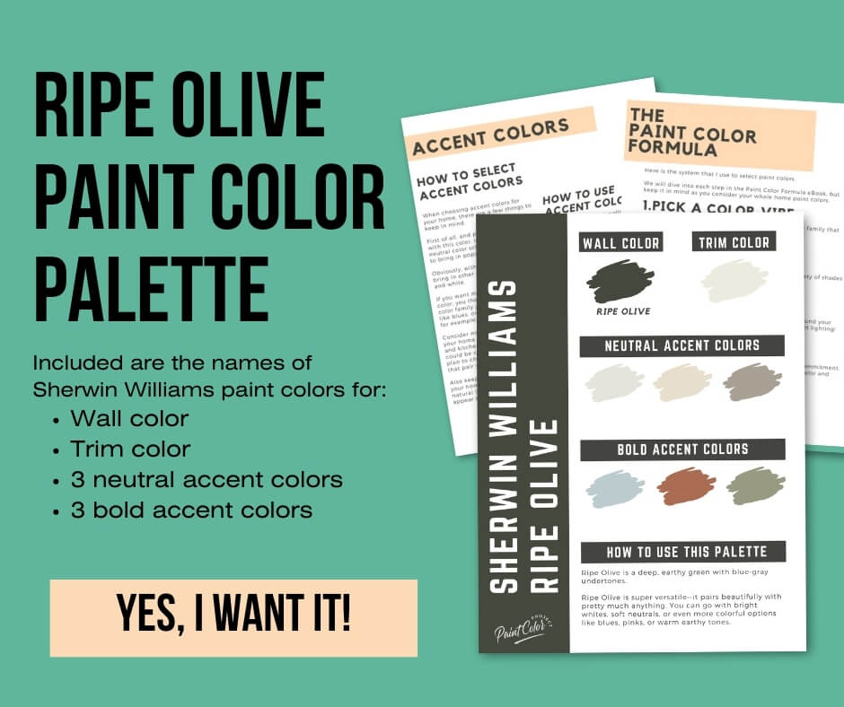 Sherwin Williams Ripe Olive Color Palette