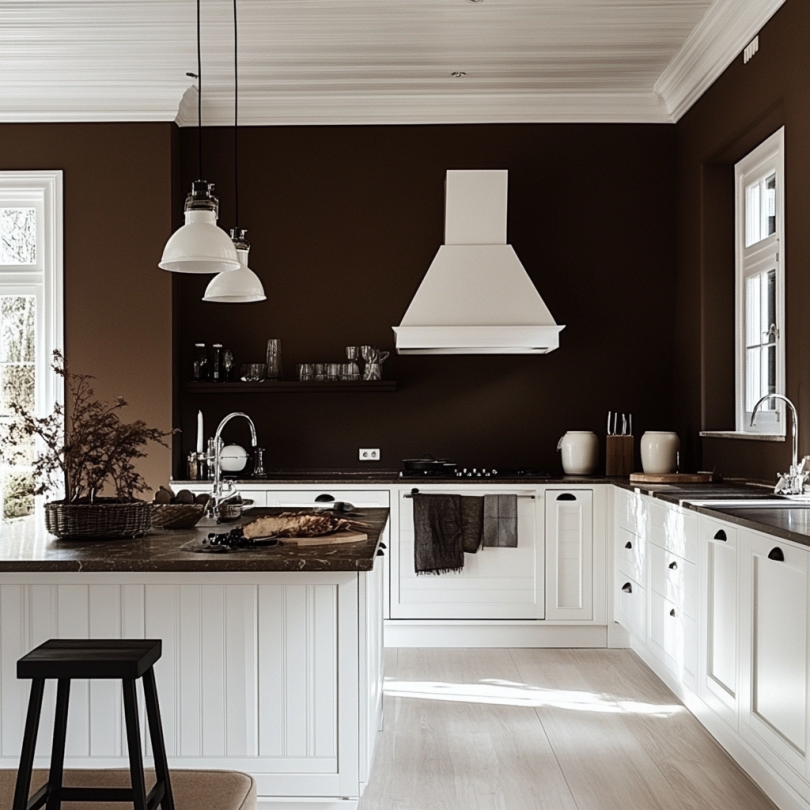 dark brown kitchen