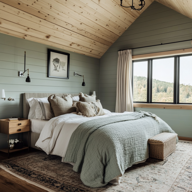 knotty pine and green