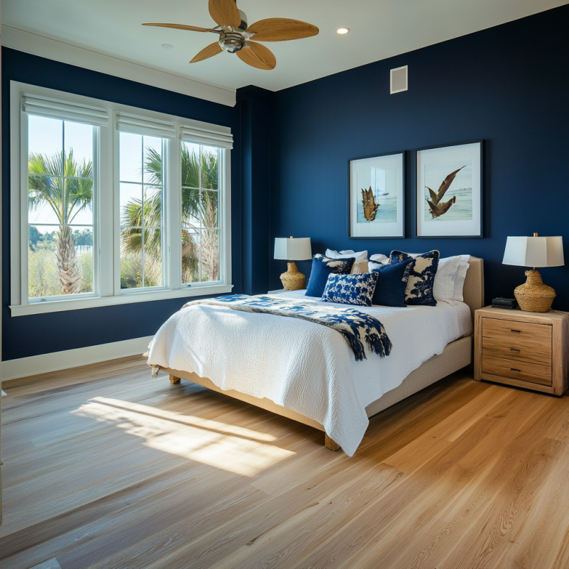 navy bedroom light floors