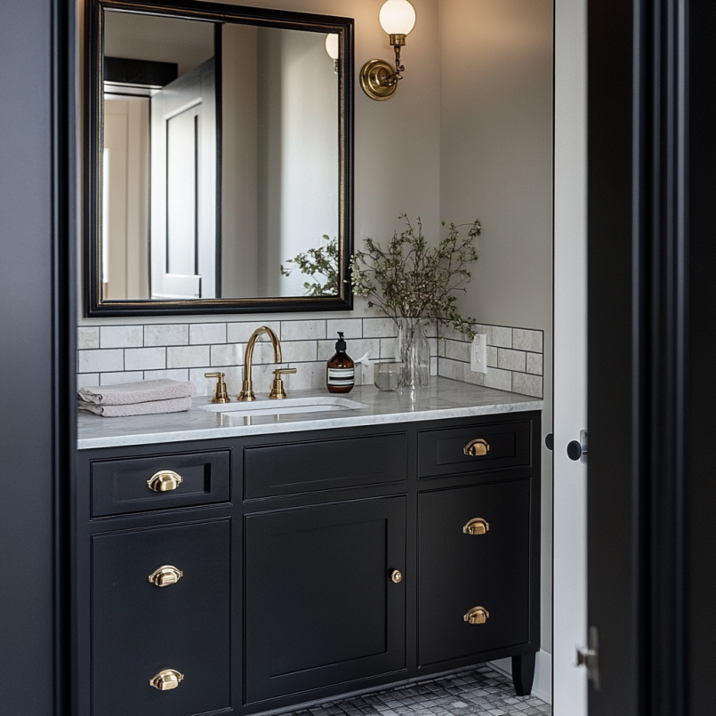 black bathroom vanity