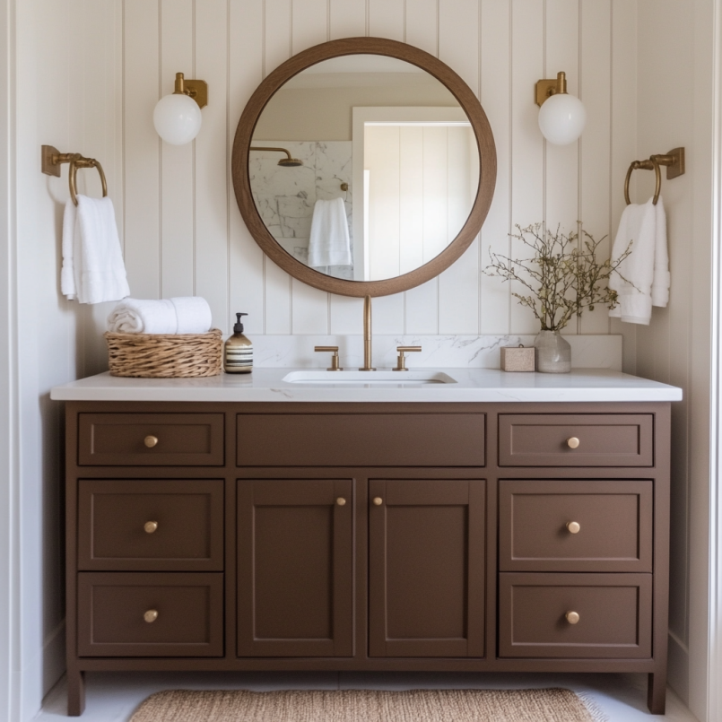 brown bathroom vanity