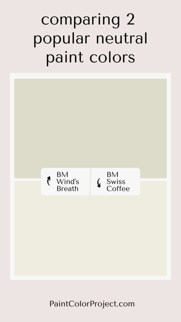 Benjamin Moore Wind's Breath vs Swiss Coffee