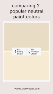 Benjamin Moore Barely Beige (Gentle Cream) vs Windsor Cream