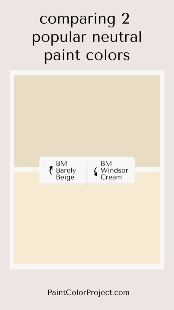 Benjamin Moore Barely Beige (Gentle Cream) vs Windsor Cream