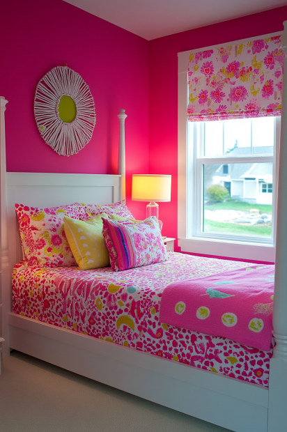 bright pink bedroom