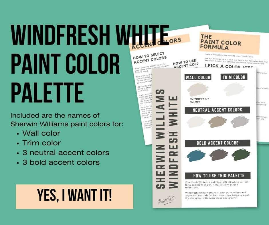 Sherwin Williams Windfresh White Paint Palette