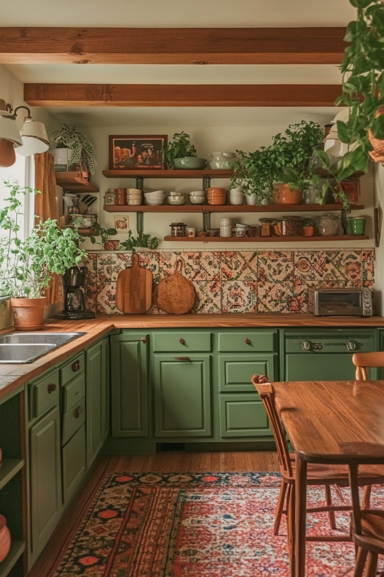 70s green kitchen