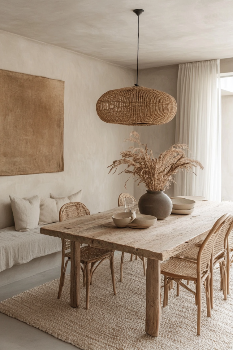 fisherman aesthetic dining room beige