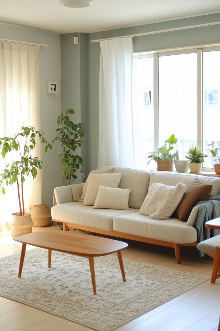 light blue living room