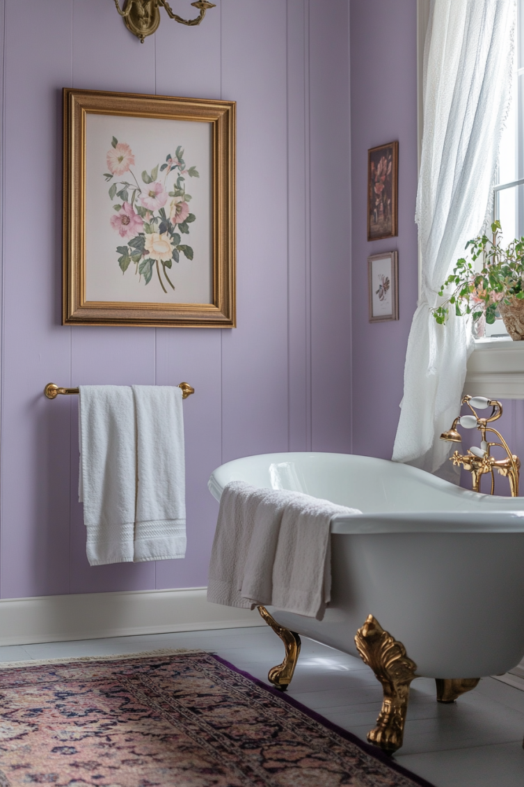 purple coquette bathroom