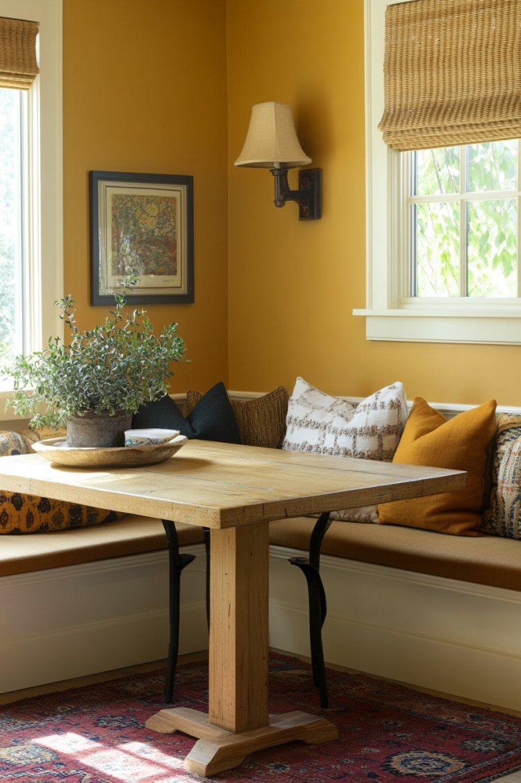 yellow dining nook