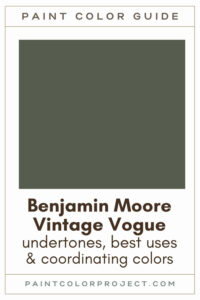 Benjamin Moore Vintage Vogue Paint Color Guide