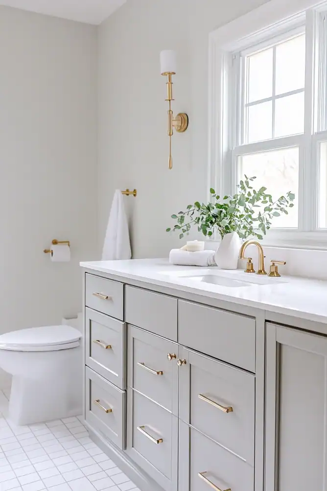 light gray bathroom