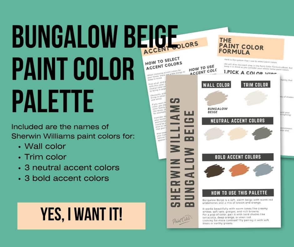 Sherwin Williams Bungalow Beige Paint Palette