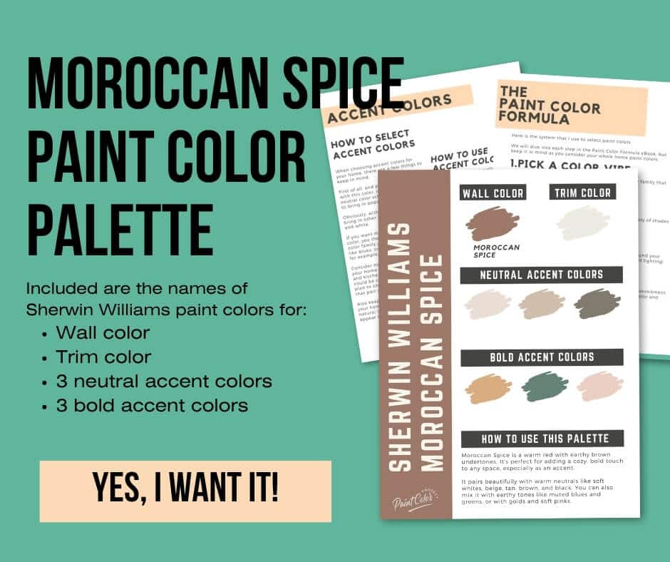 Sherwin Williams Moroccan Spice Paint Palette