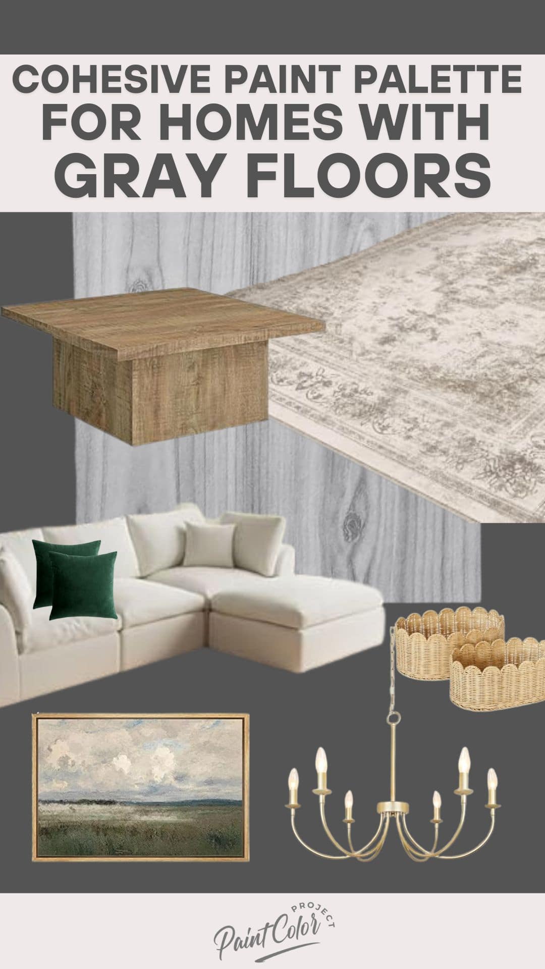 Cohesive Paint Palette for Homes with Gray Floors