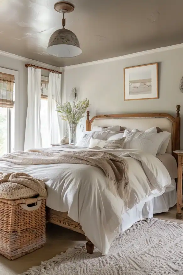 bedroom taupe ceiling