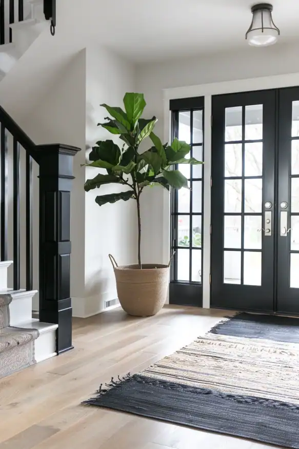 black trim entryway