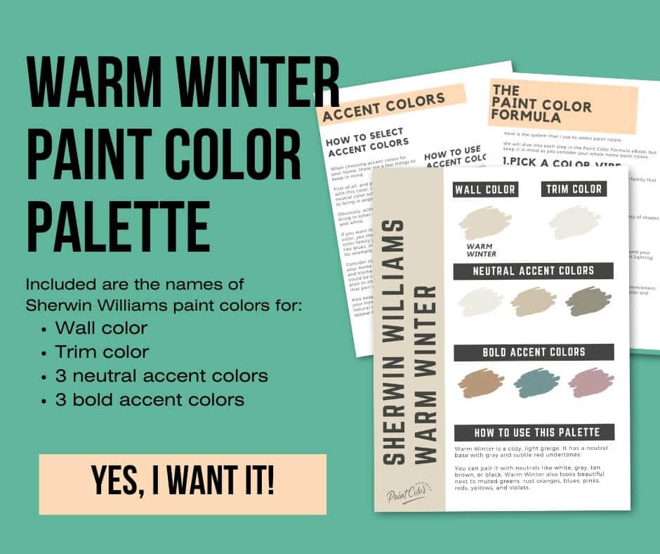 Sherwin Williams Warm Winter Paint Palette
