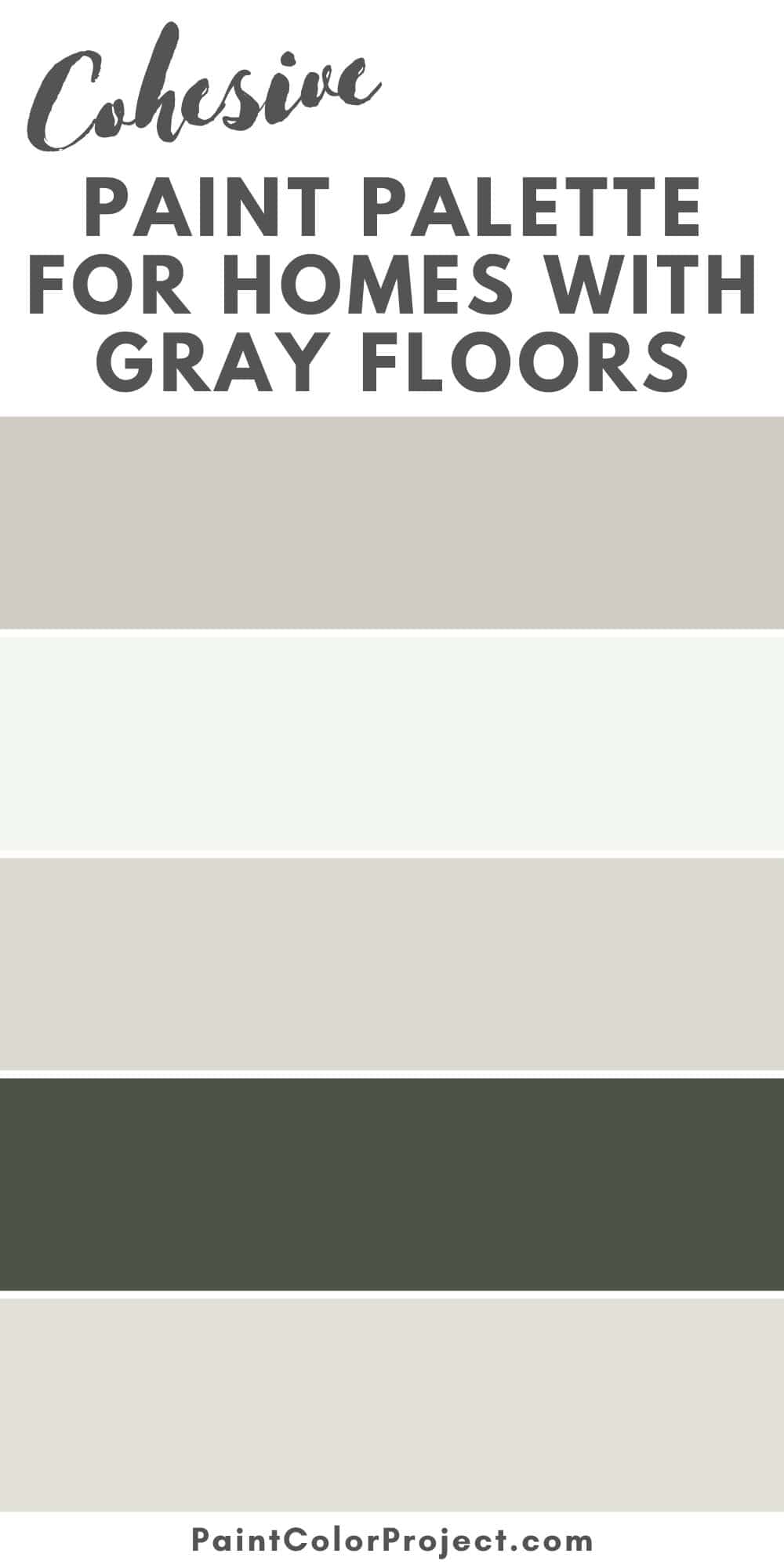 ohesive paint palette for homes with gray floors