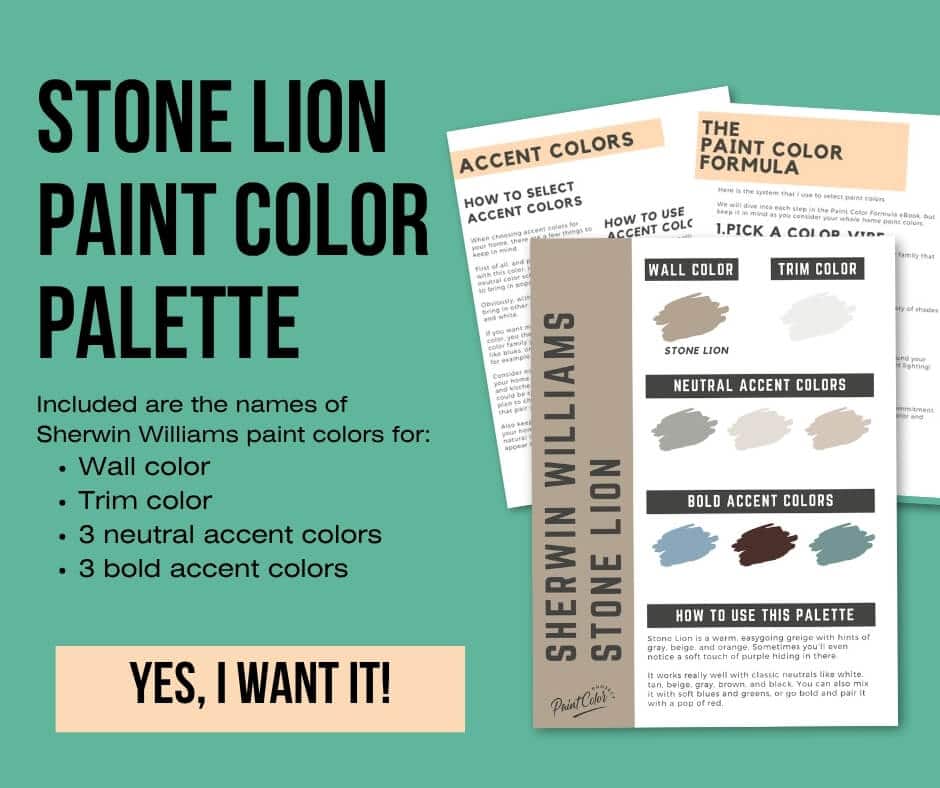 Sherwin Williams Stone Lion Paint Palette