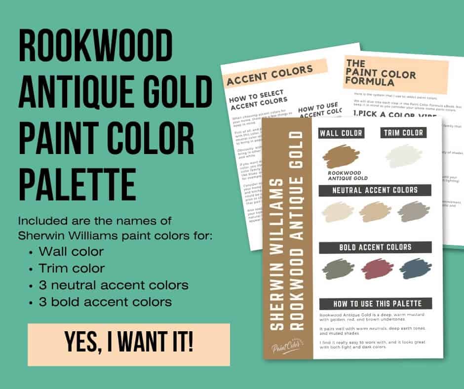 Sherwin Williams Rookwood Antique Gold Paint Palette