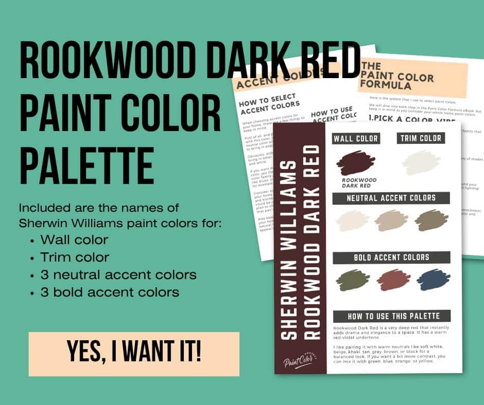 Sherwin Williams Rookwood Dark Red Paint Palette