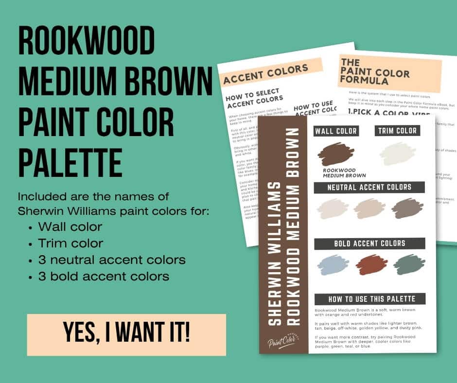 Sherwin Williams Rookwood Medium Brown Paint Palette