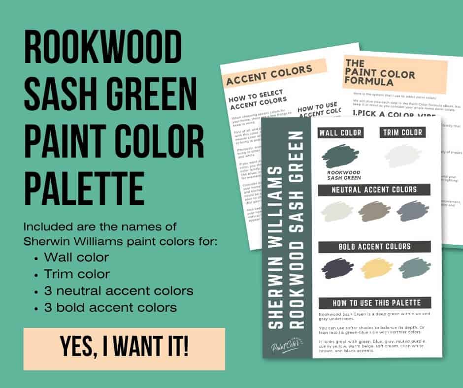 Sherwin Williams Rookwood Sash Green Paint Palette