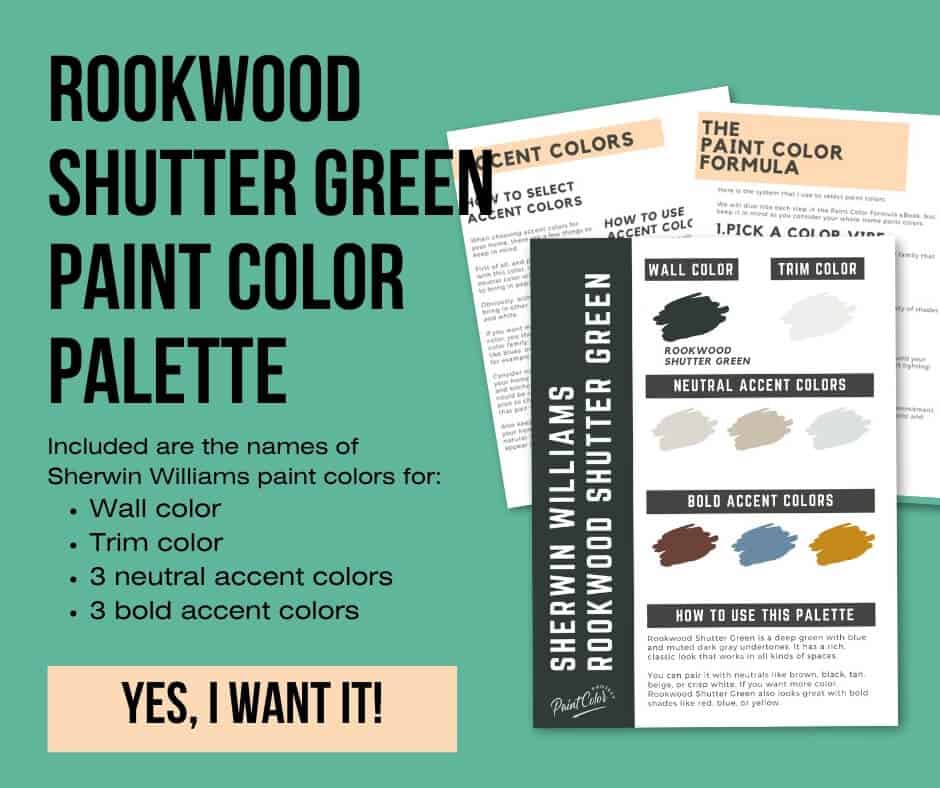 Sherwin Williams Rookwood Shutter Green Paint Palette