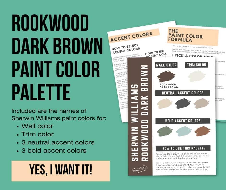 Sherwin Williams Rookwood Dark Brown Paint Palette