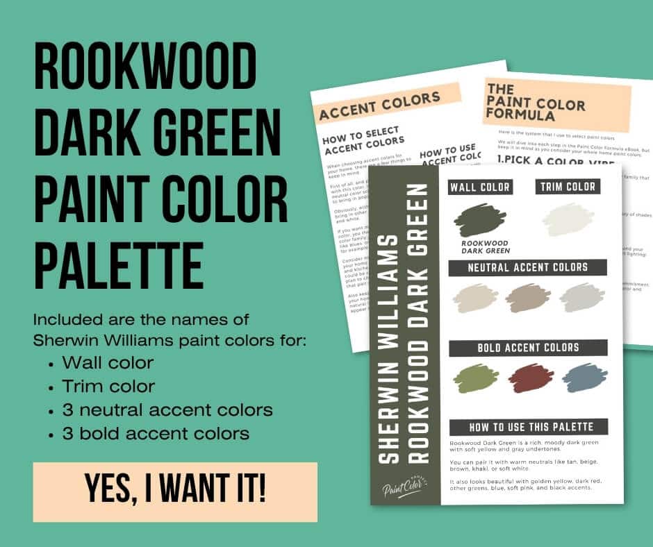 Sherwin Williams Rookwood Dark Green Paint Palette