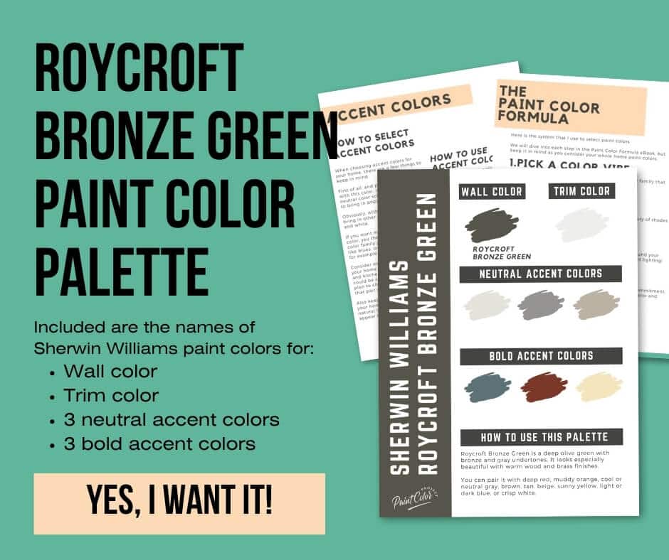 Sherwin Williams Roycroft Bronze Green Paint Palette