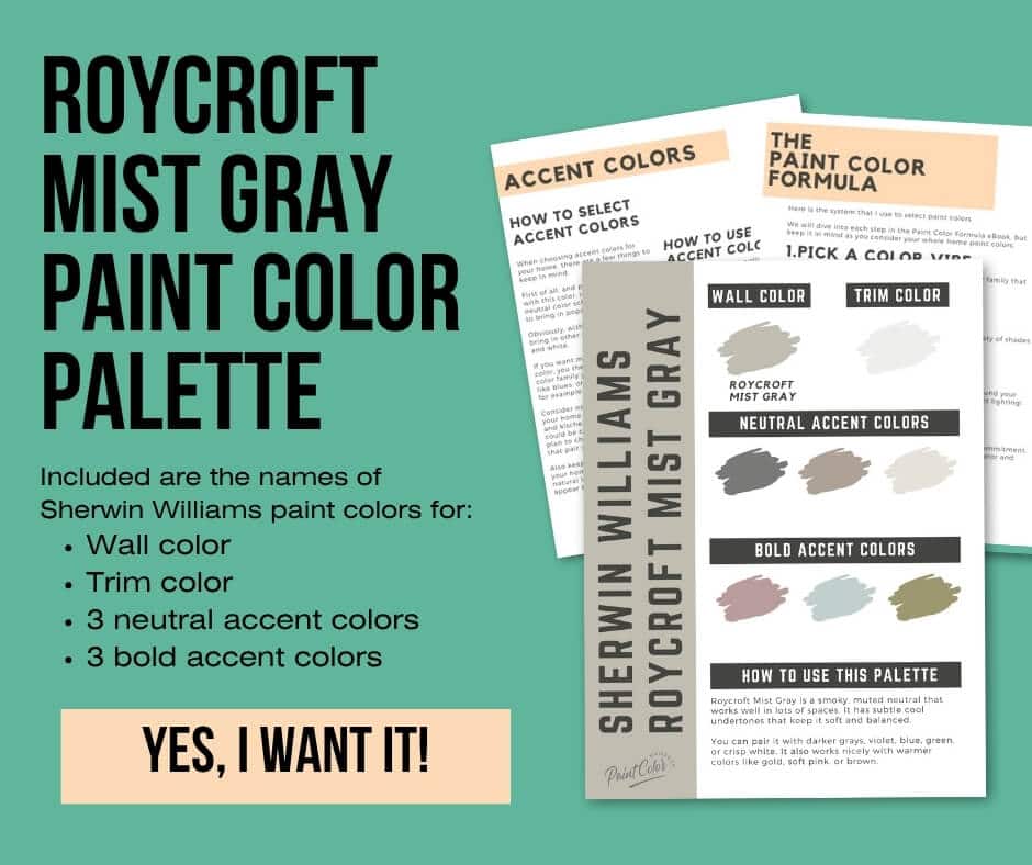 Sherwin Williams Roycroft Mist Gray Paint Palette