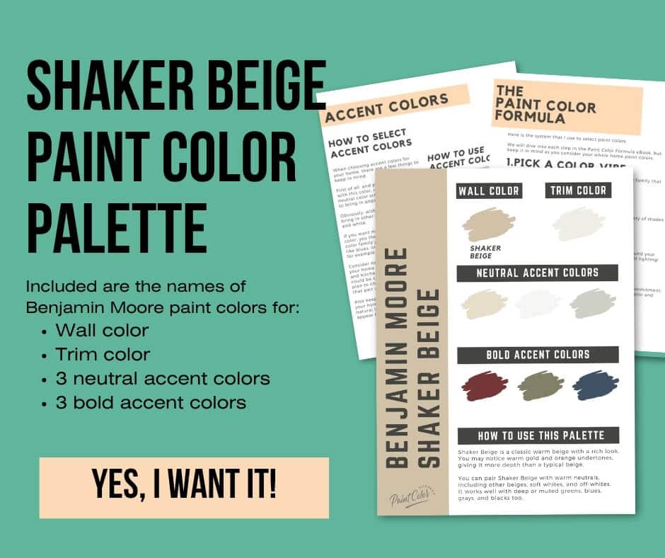 Benjamin Moore Shaker Beige Paint Palette