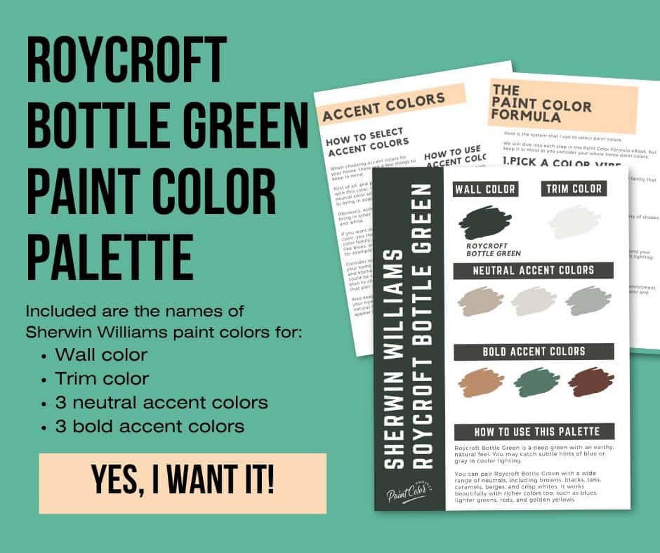 Sherwin Williams Roycroft Bottle Green Paint Palette